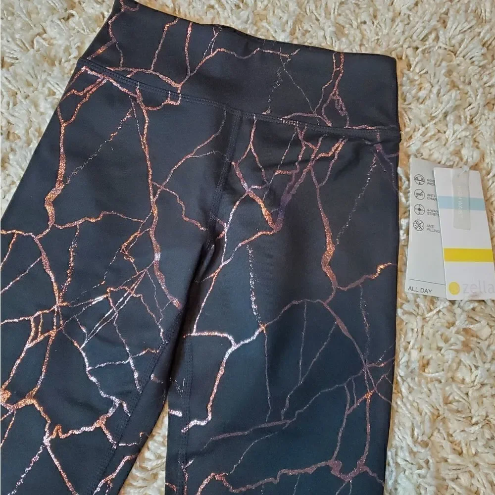 ZELLA Black Glisten Leggings - Sz. Small (7-8)